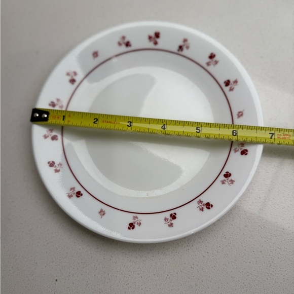 Vintage Corelle Dessert Bread and Butter Plates Burgundy Rose 1990s Set of 3 - Picture 8 of 8